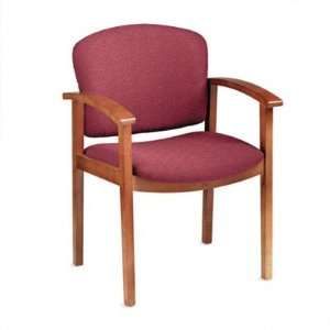  2111 Series Wood Guest Chair   Medium Oak/Wild Rose Fabric 