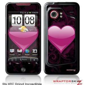  HTC Droid Incredible Skin   Glass Heart Grunge Hot Pink by 