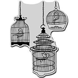 Stampendous Bird Cage Trio Cling Rubber Stamp  