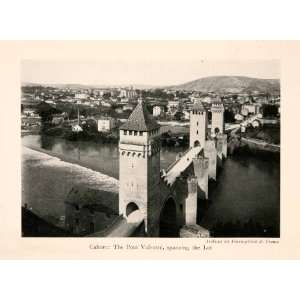 1929 Halftone Print Cahors France Valentre Lot River 