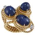 Aletto Brothers 18k Gold Sapphire and 1/3ct TDW Diamond Estate Ring (H 