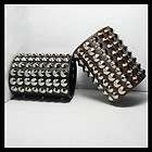 2PCS New Fashion Design Genuine Spike Leather Bracelet 