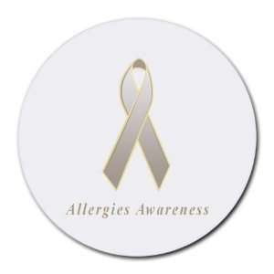  Allergies Awareness Ribbon Round Mouse Pad Office 