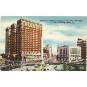1950s Vintage Postcard Hotel Statler, McKinley Monument and New York 
