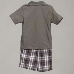 Calvin Klein Infant Boy Polo and Plaid Shorts  