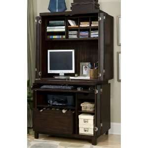  Computer Cabinet with Hutch in Espresso Finish Furniture 