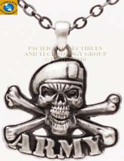 MILITARY ARMY SKULL CROSS BONES NECKLACE JEWELRY COOL  