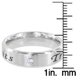 Stainless Steel True Love Waits Cubic Zirconia Band  
