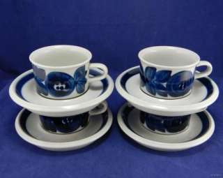 Finland ARABIA ANEMONE 4 Demitasse coffee cup/saucers  