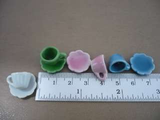   Colorful Coffee cup/Scalloped Dollhouse Miniatures Ceramic Supply Food