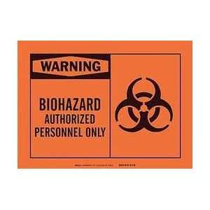 Warning Biohazard Sign,7 X 10in,bk/orn   BRADY  Industrial 