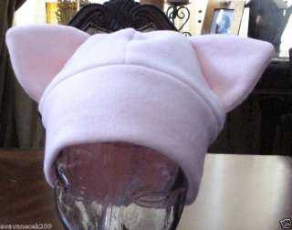 Cosplay Pokemon Mew pale pink fleece ear hat costume  