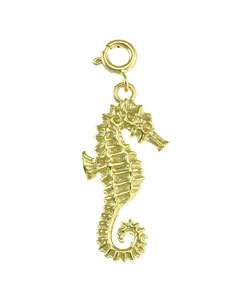 14k Gold Seahorse Charm  