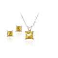 Glitzy Rocks Sterling Silver Citrine Solitaire Square Earring and 