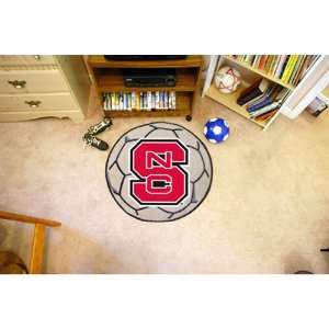 BSS   North Carolina State Wolfpack NCAA Soccer Ball Round Floor Mat 