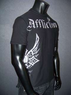 NWT Mens AFFLICTION REVERSIBLE T Shirt DUNE in Black A3976  