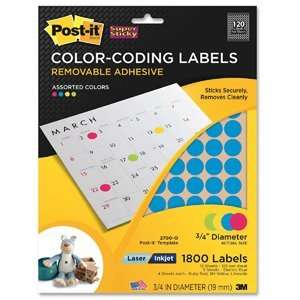  Post it 2700O   Super Sticky Removable Color Coding Label 