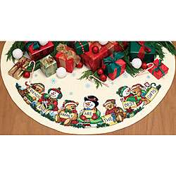 The Best Gifts Tree Skirt Counted Cross Stitch Kit  