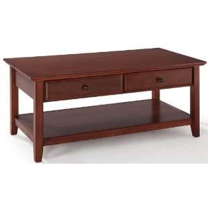  Coffee Table With Storage Drawers in Vintage Mahogany 