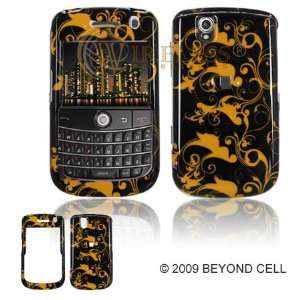  Black with Gold Floral Flower Swirls Design Snap On Cover 