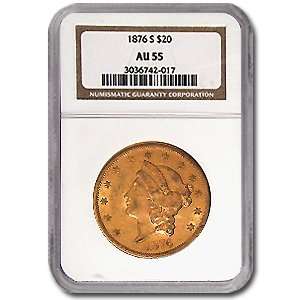    1876 S $20 Gold Liberty Double Eagle AU 55 NGC Toys & Games