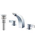 Kraus Illusio Double Handle Widespread Vessel Faucet and Pop Up Drain 