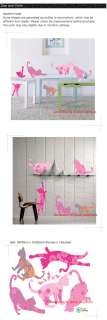 Pink Cat Instant Decoration Wall Sticker Decal EC09  