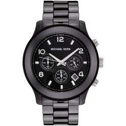 Michael Kors Mens Black Dial Black Ceramic Chronograph Watch 