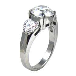   Round and Heart Cubic Zirconia Engagement style Ring  