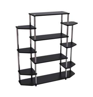 Designs2Go Modern 4 Tier Bookshelf Tower Stand   Black  