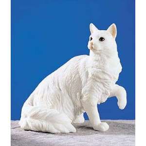  Turkish Angora White Cat Collectible Figure H 4