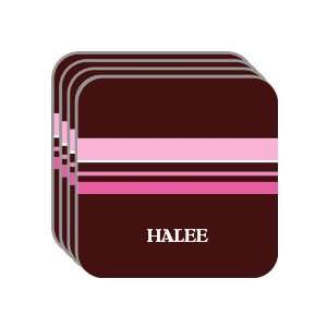 Personal Name Gift   HALEE Set of 4 Mini Mousepad Coasters (pink 