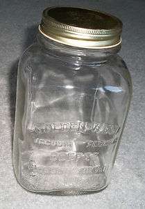 Vintage 40 0z Jar GOLDEN WEST VACUUM PACKED COFFEE CLOSSET & DEVERS 