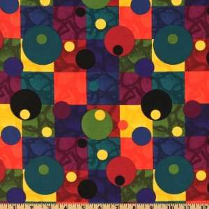   Elements Retro Dots Multi Fabric By The Yard Arts, Crafts & Sewing