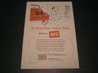 1954 Reo Motors Truck Ad Tasty Home Cooked Meals  