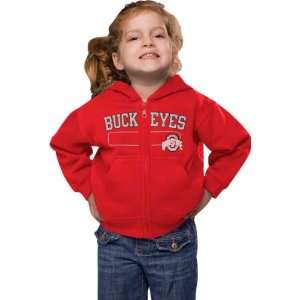 Ohio State Buckeyes Toddler Red Team Fleece Full Zip Hooded Sweatshirt