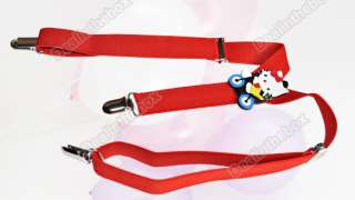 Cartoon Kid Baby Infants Suspenders adjustable clip Red  