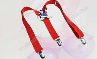 Cartoon Kid Baby Infants Suspenders adjustable clip Red  