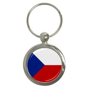 Czech Republic Flag Round Key Chain 