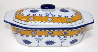 Cook Street BUTTER BOAT in Blue & Gold   Country French Pattern