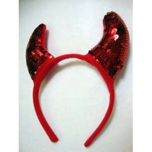  Red Devil Temptress Sequin Horn Headband 