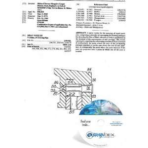  NEW Patent CD for SPRAY NOZZLES 