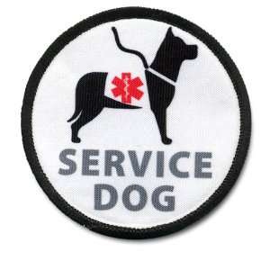   Alert SERVICE DOG Black Rim 2.5 inch Sew on Patch 