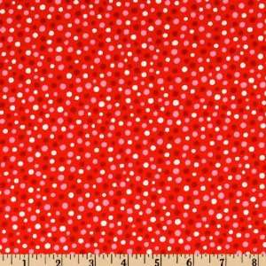  44 Wide Secret Santa Polka Dots Red Fabric By The Yard 