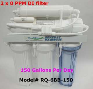 150 GPD Aqua Reef RO 2*DI Reverse Osmosis Water System  