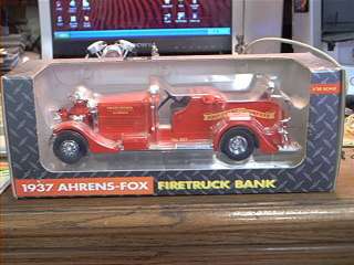 Ertl 1937 Ahrens Fox Fire Truck Bank  