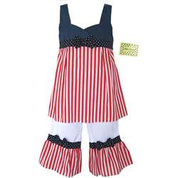 AnnLoren Girls Patriotic 4th of July Outfit  