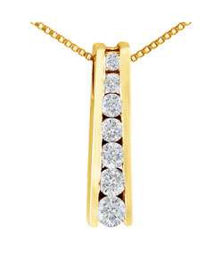 14k Gold 1/4ct TDW Diamond Journey Ladder Necklace  