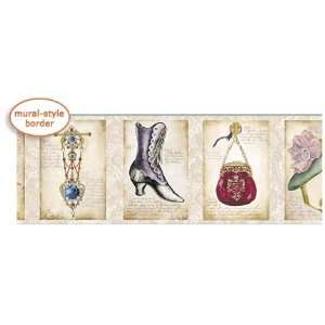  Victorian Accessories Mural Style Wallpaper Border by 