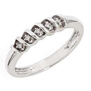  1/20 Carat T.W. Diamond Ladies Wedding Ring 14K White 